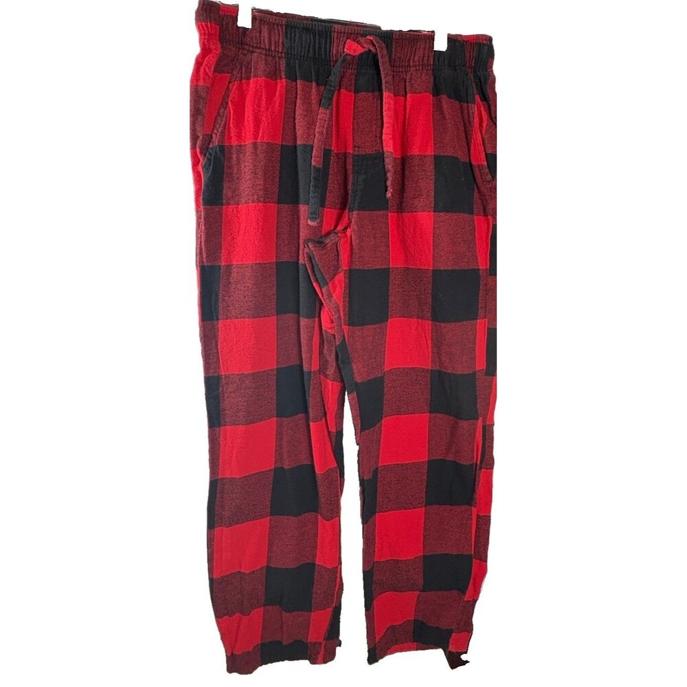 Old Navy Match The Fam Pajama Pants Adult M Red Black Buffalo Plaid Christmas